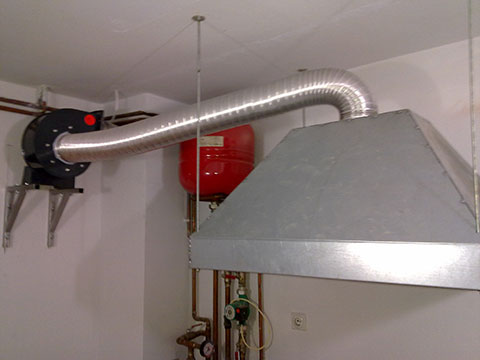 Hood for gas ventilation.