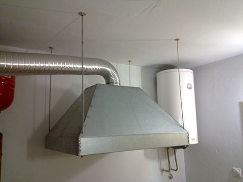 Hood for gas ventilation.
